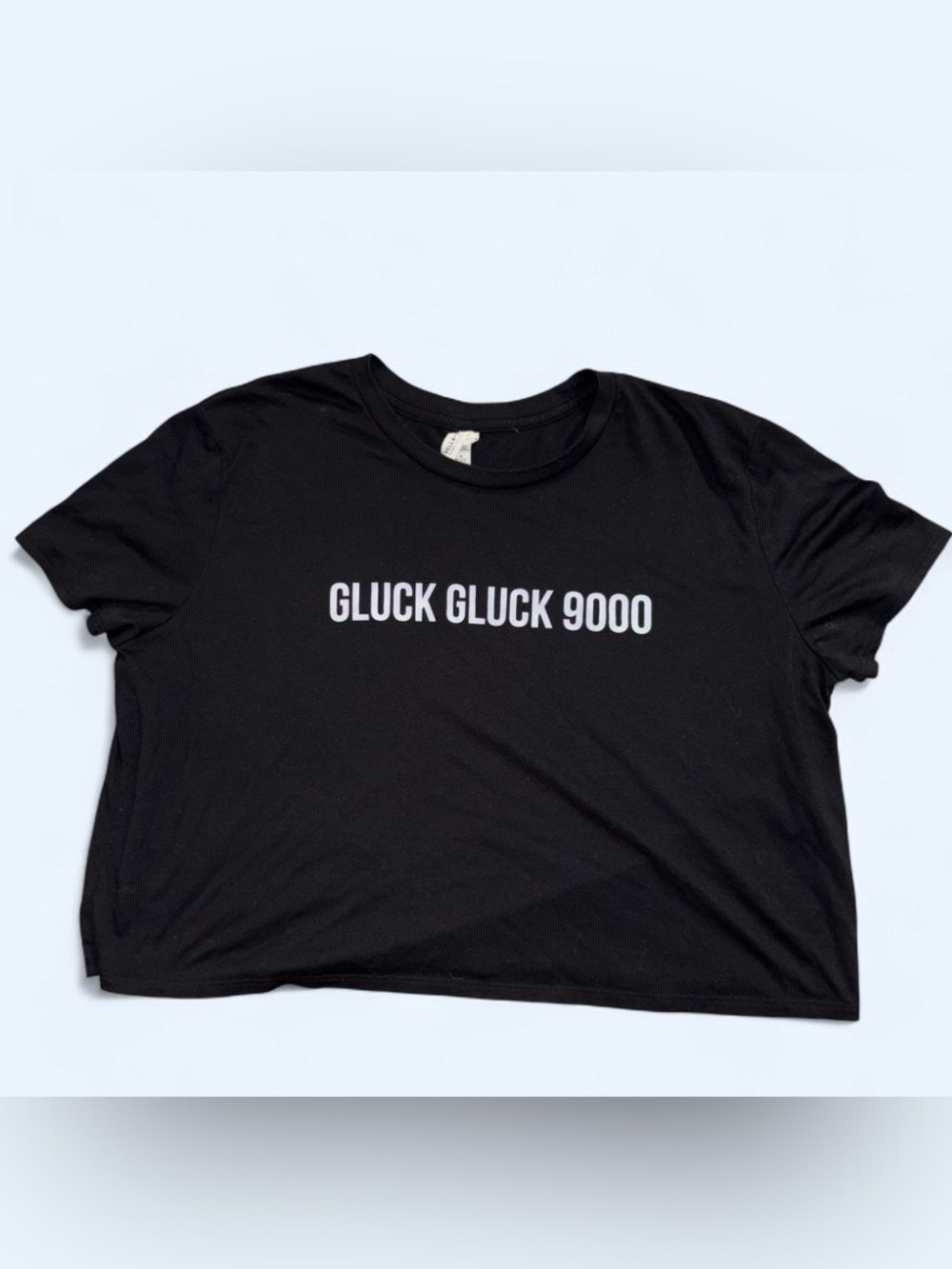 Barstool Sports “Gluck Gluck 9000” Black Cropped Graphic Tee - Size XL